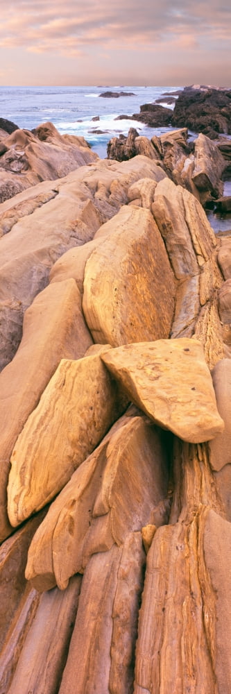 Rock formations at the coast Montana De Oro State Park San Luis Obispo County California USA Canvas Art - Panoramic Images (27 x 9)