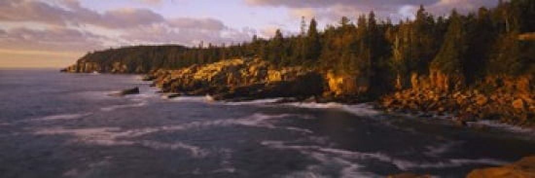 Rock formations at the coast Monument Cove Mount Desert Island Acadia National Park Maine USA Canvas Art - Panoramic Images (18 x 6)