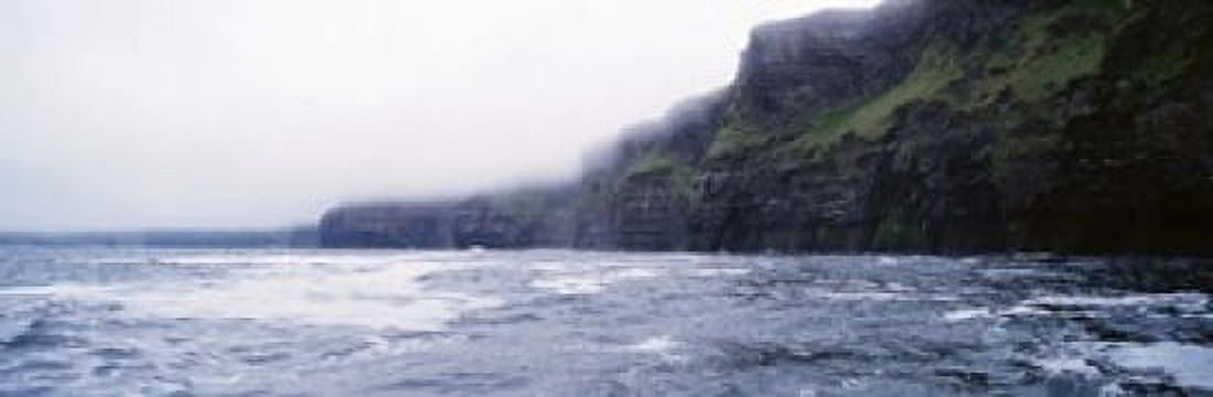 Rock formations at the waterfront Cliffs Of Moher The Burren County Clare Republic Of Ireland Canvas Art - Panoramic Images (18 x 6)