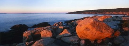 Rock formations on the coast Otter Creek Cove Acadia National Park Mount Desert Island Hancock County Maine USA Canvas Art - Panoramic Images (36 x 13)