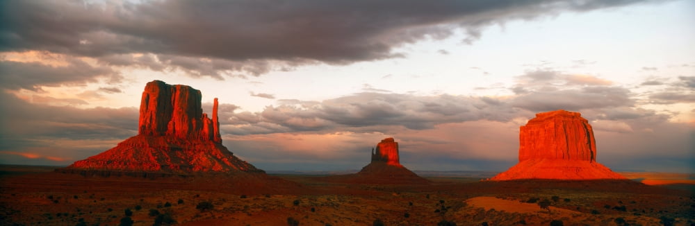 Rock formations in Monument Valley San Juan County Utah USA Canvas Art - Panoramic Images (6 x 18)