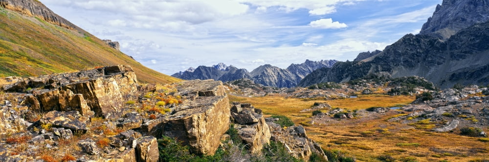 Rock formations in a canyon South Fork Cascade Canyon Trail Grand Teton National Park Wyoming USA Canvas Art - Panoramic Images (36 x 12)
