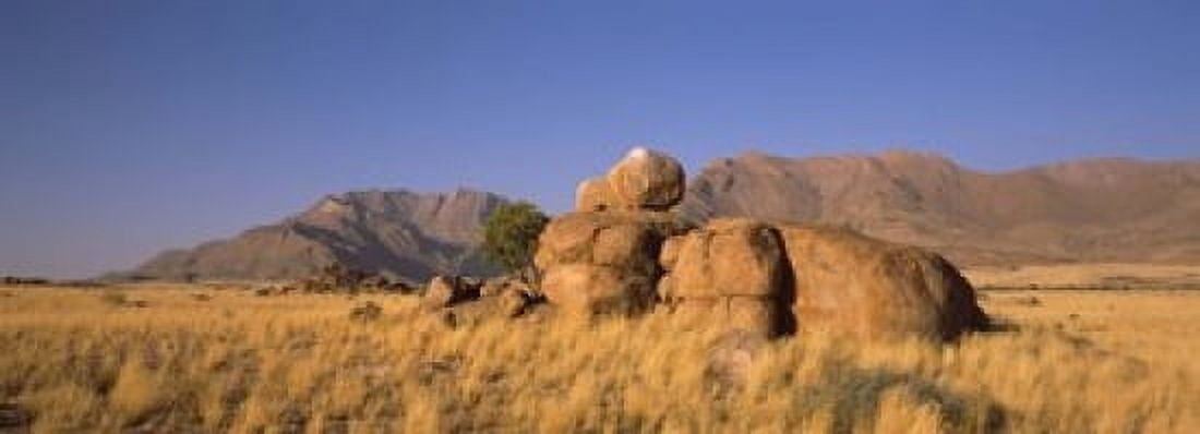 Rock formations in a desert Brandberg Mountains Damaraland Namib Desert Namibia Canvas Art - Panoramic Images (18 x 7)