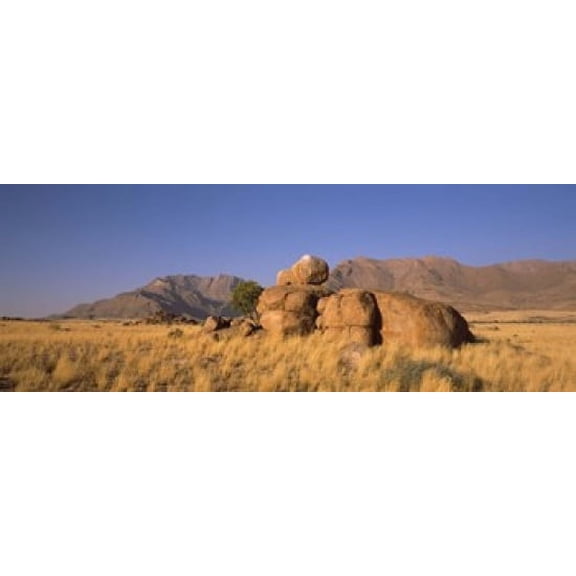 Rock formations in a desert Brandberg Mountains Damaraland Namib Desert Namibia Canvas Art - Panoramic Images (18 x 7)