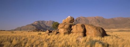 Rock formations in a desert Brandberg Mountains Damaraland Namib Desert Namibia Canvas Art - Panoramic Images (36 x 13)