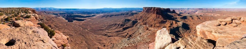 Rock formations in a desert Canyonlands National Park Moab Grand County Utah USA Canvas Art - Panoramic Images (36 x 12)