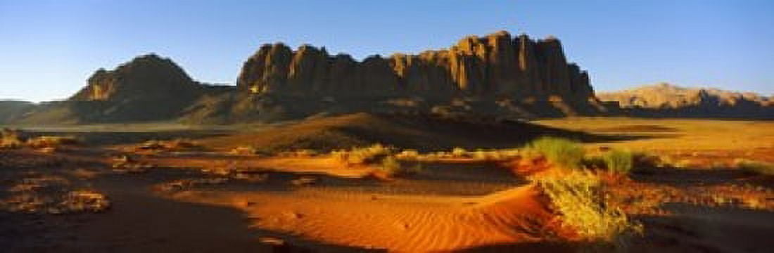 Rock formations in a desert Jebel Qatar Wadi Rum Jordan Canvas Art - Panoramic Images (18 x 6)
