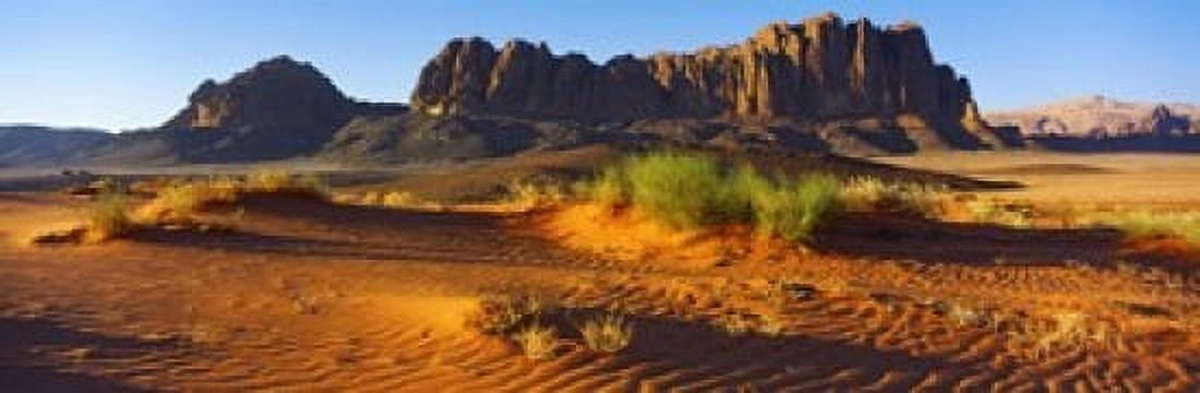 Rock formations in a desert Jebel Qatar Wadi Rum Jordan Canvas Art - Panoramic Images (18 x 6)