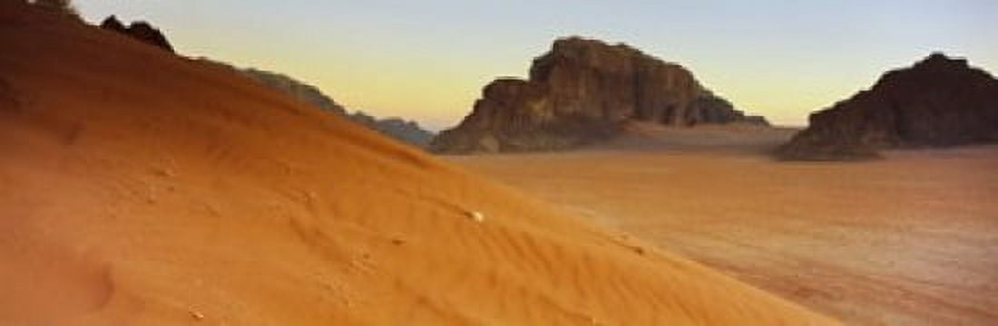 Rock formations in a desert Jebel Qatar Wadi Rum Jordan Canvas Art - Panoramic Images (18 x 6)