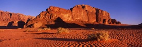 Rock formations in a desert Jebel Um Ishrin Wadi Rum Jordan Canvas Art - Panoramic Images (18 x 6)