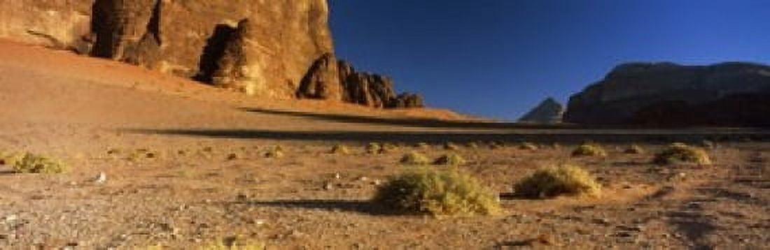 Rock formations in a desert Wadi Um Ishrin Wadi Rum Jordan Canvas Art - Panoramic Images (18 x 6)