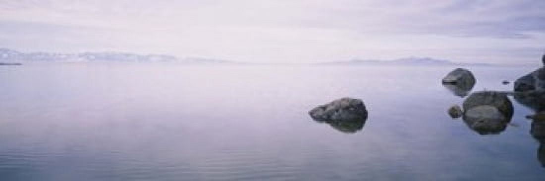 Rock formations in a lake Great Salt Lake Utah USA Canvas Art - Panoramic Images (18 x 6)