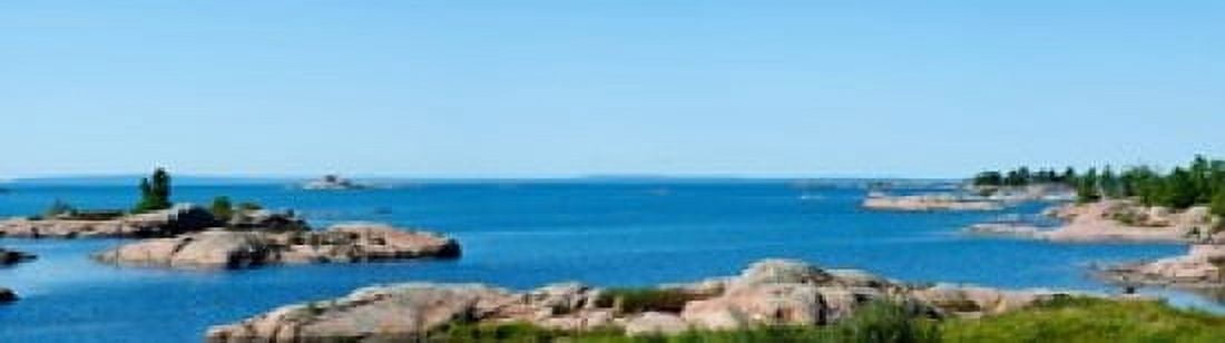 Rock formations in a lake Killarney Georgian Bay Ontario Canada Canvas Art - Panoramic Images (40 x 12)