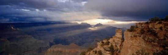Rock formations in a national park Yaki Point Grand Canyon National Park Arizona USA Canvas Art - Panoramic Images (36 x 12)