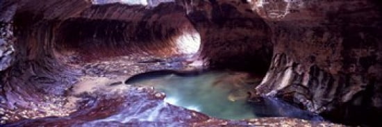 Rock formations in a slot canyon The Subway Zion National Park Utah USA Canvas Art - Panoramic Images (18 x 6)