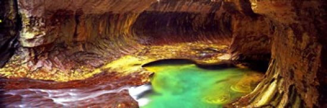 Rock formations in a slot canyon The Subway Zion National Park Utah USA Canvas Art - Panoramic Images (18 x 6)
