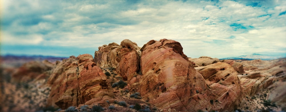 Rock formations in the Valley of Fire State Park Moapa Valley Nevada USA Canvas Art - Panoramic Images (12 x 30)