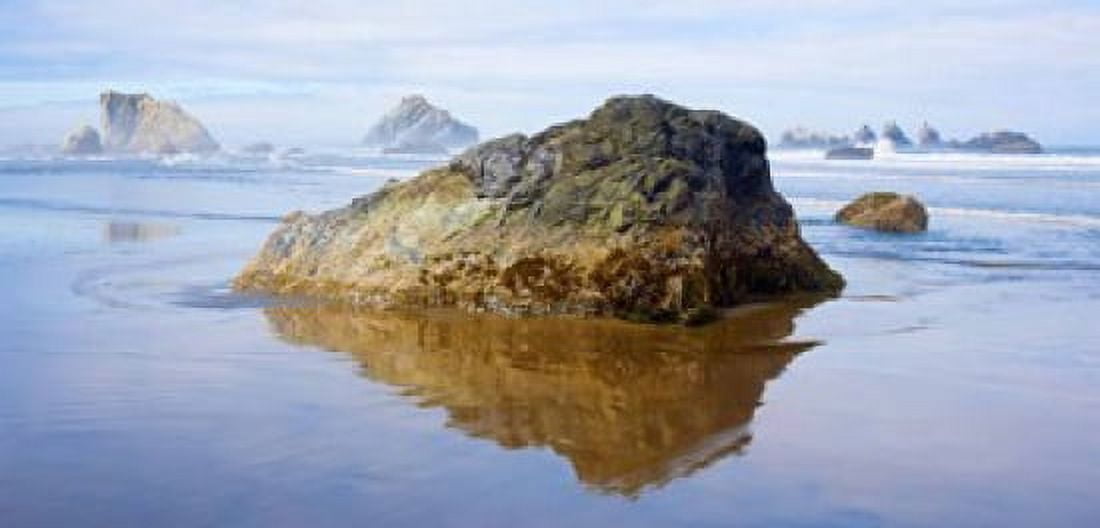 Rock formations in the sea Bandon Oregon USA Canvas Art - Panoramic Images (24 x 12)