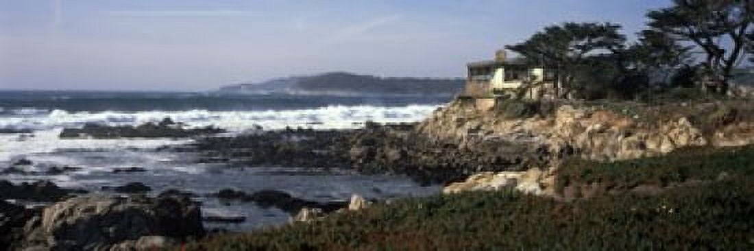 Rock formations in the sea Carmel Monterey County California USA Canvas Art - Panoramic Images (18 x 6)