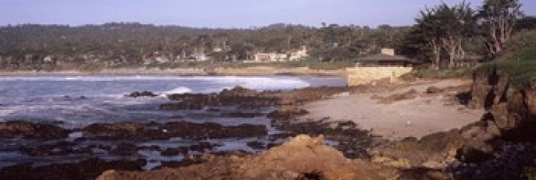Rock formations in the sea Carmel Monterey County California USA Canvas Art - Panoramic Images (18 x 6)