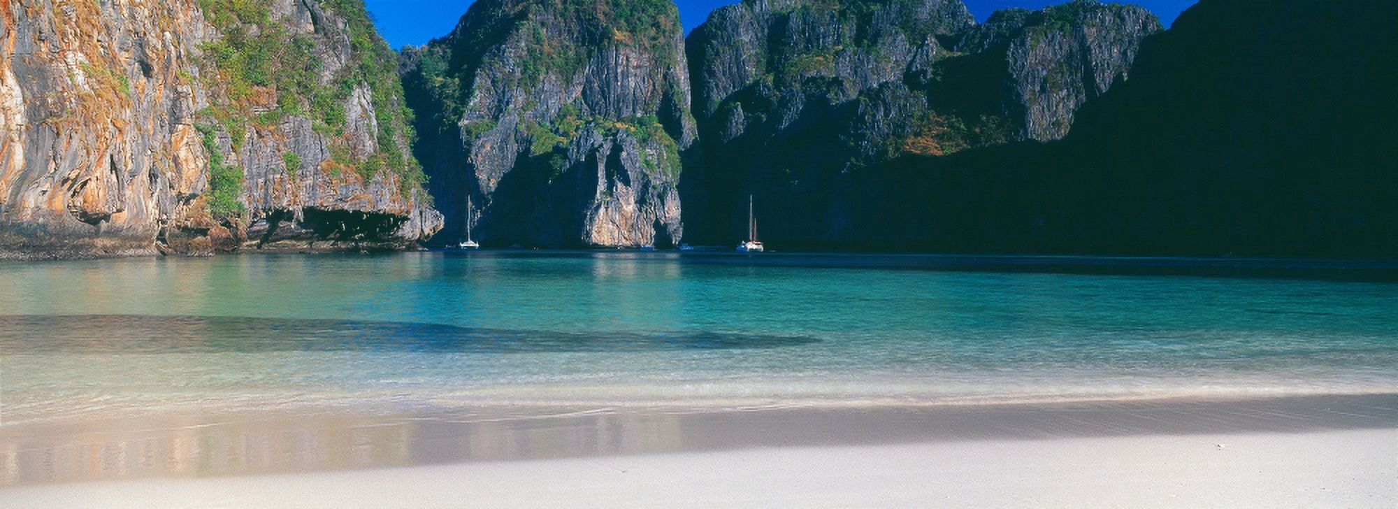 Rock formations in the sea Phi Phi Islands Phuket Province Thailand Canvas Art - Panoramic Images (27 x 9)