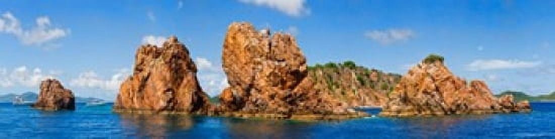 Rock formations in the sea The Indians Norman Island British Virgin Islands Canvas Art - Panoramic Images (40 x 10)