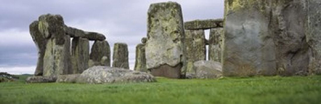 Rock formations of Stonehenge Wiltshire England Canvas Art - Panoramic Images (18 x 6)