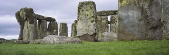 Rock formations of Stonehenge Wiltshire England Canvas Art - Panoramic Images (36 x 12)