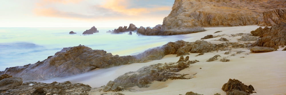 Rock formations on Cerritos Beach Todos Santos Baja California Sur Mexico Canvas Art - Panoramic Images (27 x 9)