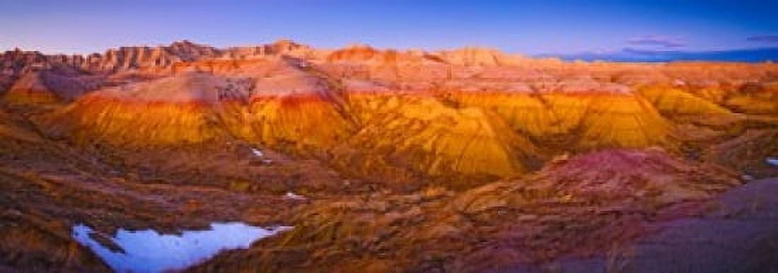 Rock formations on a landscape Badlands National Park South Dakota USA Canvas Art - Panoramic Images (36 x 13)