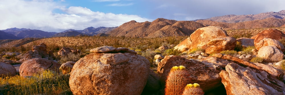 Rock formations on a landscape Bow Willow Campground Anza Borrego Desert State Park California USA Canvas Art - Panoramic Images (6 x 18)