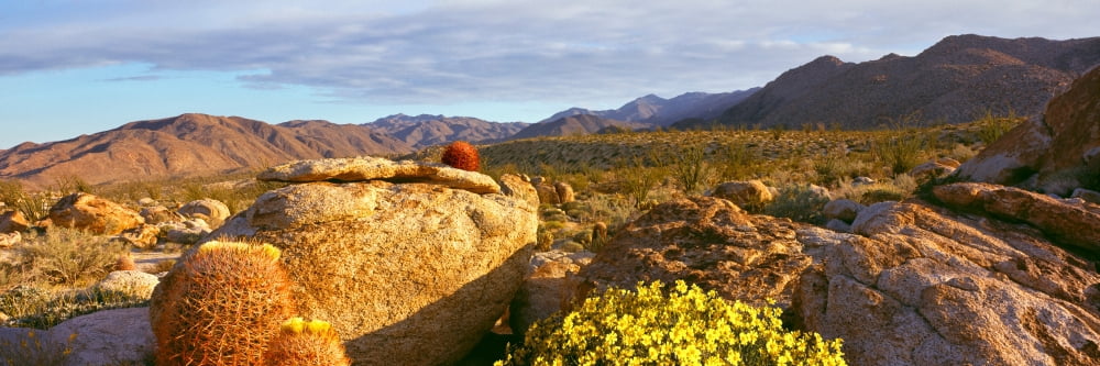 Rock formations on a landscape Bow Willow Campground Anza Borrego Desert State Park California USA Canvas Art - Panoramic Images (6 x 18)