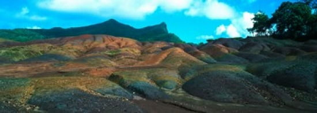 Rock formations on a landscape Chamarel Coloured Earths Chamarel Mauritius island Mauritius Canvas Art - Panoramic Images (18 x 7)