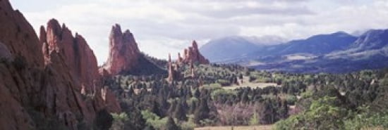 Rock formations on a landscape Garden of The Gods Colorado Springs Colorado USA Canvas Art - Panoramic Images (36 x 12)