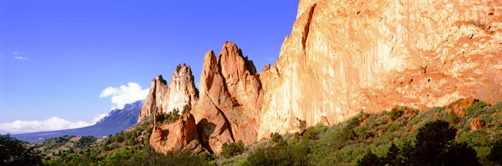Rock formations on a landscape Garden of The Gods Colorado Springs Colorado USA Canvas Art - Panoramic Images (36 x 12)