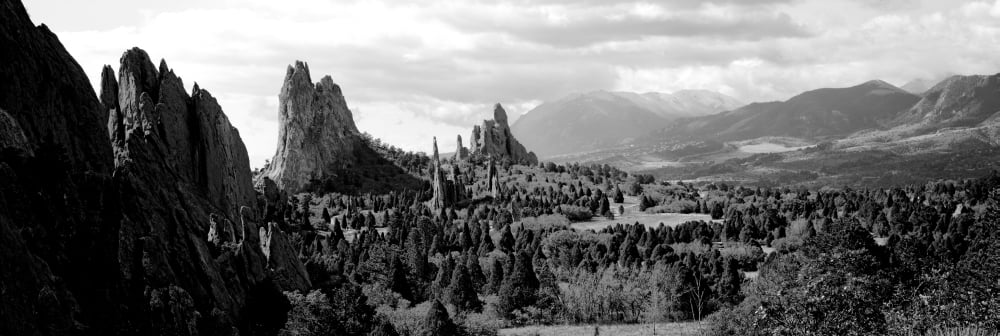Rock formations on a landscape Garden of The Gods Colorado Springs Colorado USA Canvas Art - Panoramic Images (6 x 18)
