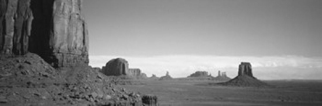 Rock formations on a landscape Monument Valley Arizona USA Canvas Art - Panoramic Images (18 x 6)