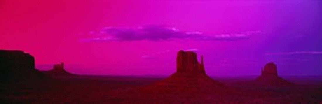 Rock formations on a landscape Monument Valley Arizona USA Canvas Art - Panoramic Images (18 x 6)