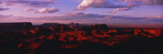 Rock formations on a landscape Monument Valley Tribal Park Monument Valley San Juan County Arizona USA Canvas Art - Panoramic Images (36 x 12)