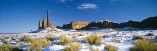 Rock formations on a landscape Monument Valley Utah USA Canvas Art - Panoramic Images (36 x 12)