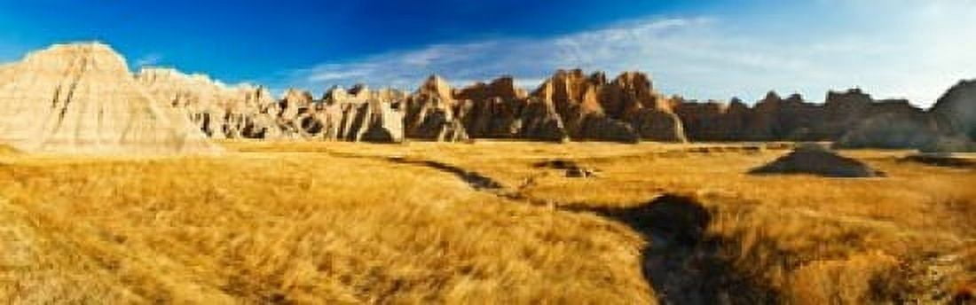 Rock formations on a landscape Prairie Wind Overlook Badlands National Park South Dakota USA Canvas Art - Panoramic Images (36 x 12)