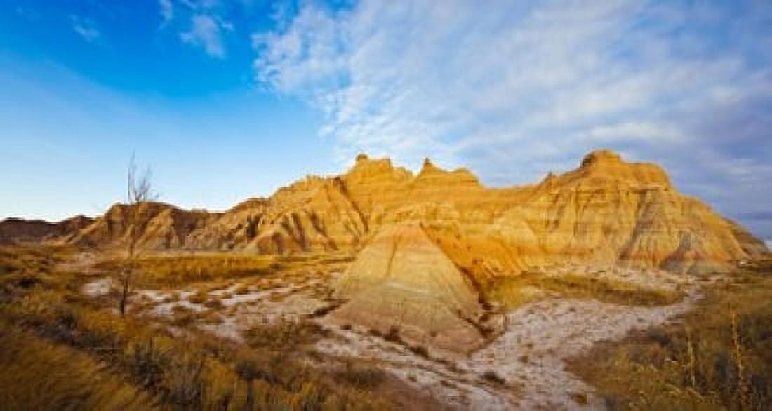 Rock formations on a landscape Saddle Pass Trail Badlands National Park South Dakota USA Canvas Art - Panoramic Images (24 x 12)