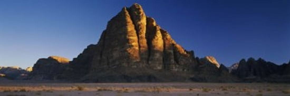 Rock formations on a landscape Seven Pillars of Wisdom Wadi Rum Jordan Canvas Art - Panoramic Images (18 x 6)