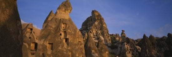 Rock formations on a landscape Uchisar Cappadocia Anatolia Turkey Canvas Art - Panoramic Images (36 x 12)