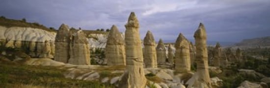 Rock formations on a volcanic landscape Cappadocia Turkey Canvas Art - Panoramic Images (36 x 12)