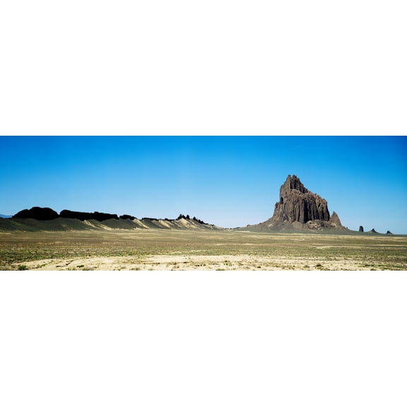 Rock formations on an arid landscape Ship Rock San Juan County New Mexico USA Canvas Art - Panoramic Images (6 x 18)