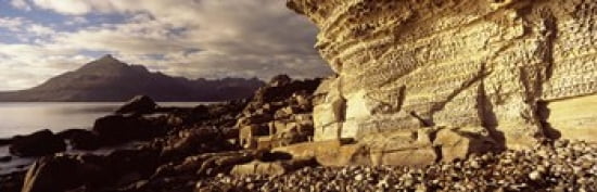 Rock formations on an island Elgol Isle Of Skye Inner Hebrides Scotland Canvas Art - Panoramic Images (36 x 12)