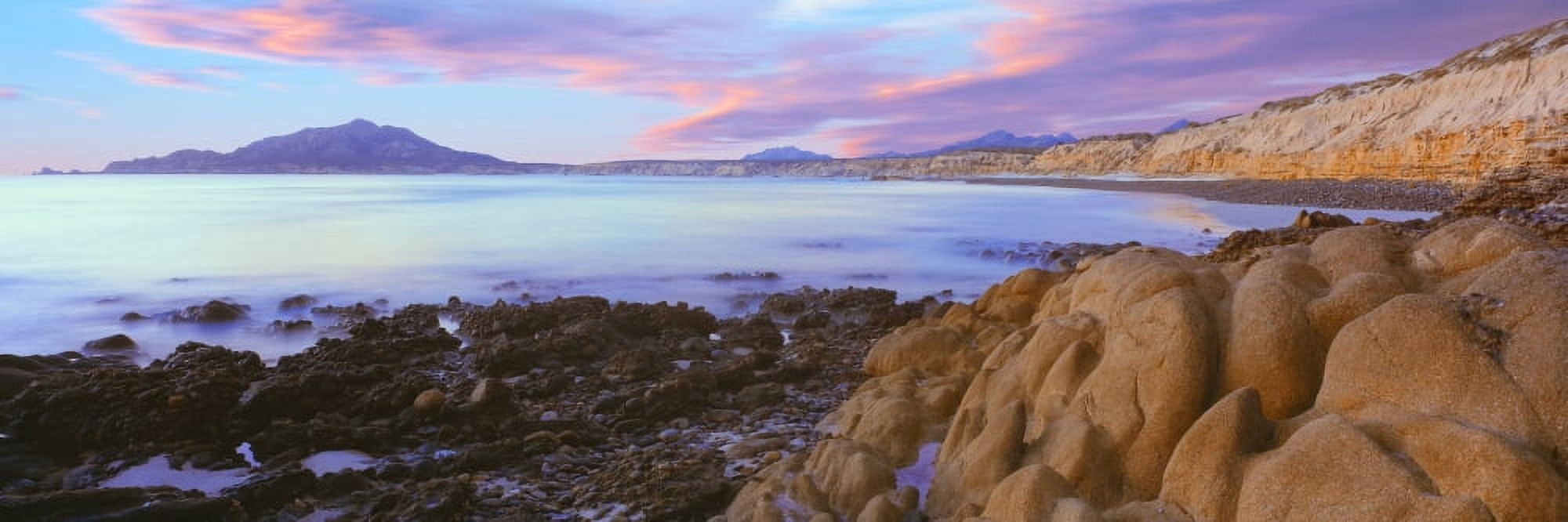 Rock formations on coast Cabo Pulmo National Marine Park Baja California Sur Mexico Canvas Art - Panoramic Images (27 x 9)