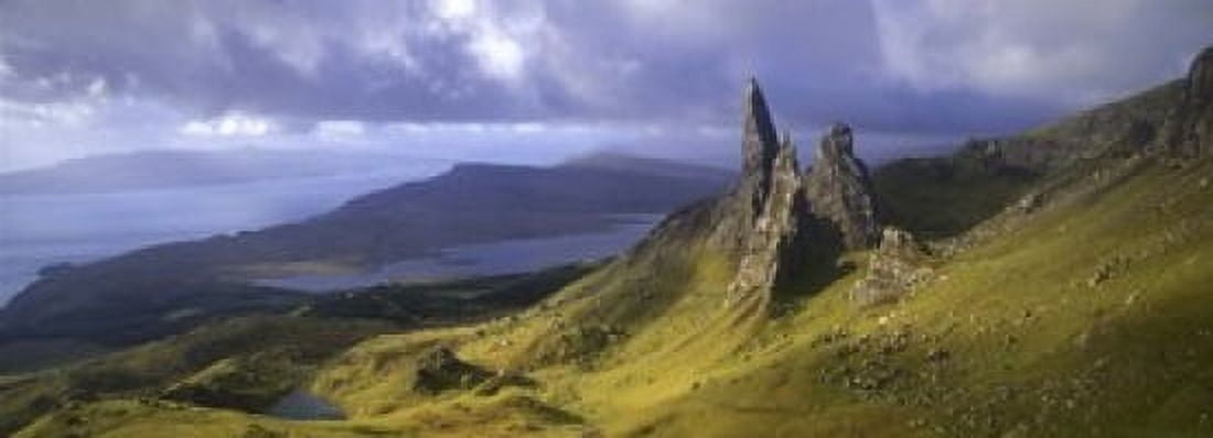 Rock formations on hill Old Man of Storr Isle of Skye Scotland Canvas Art - Panoramic Images (18 x 7)
