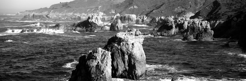 Rock formations on the beach Big Sur Garrapata State Beach Monterey Coast California USA Canvas Art - Panoramic Images (6 x 18)